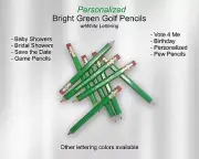 Bright Green, Mini Golf Pencils, Bridal Shower, Baby Shower, Save The Date