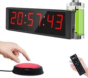 Ousmile Large Stopwatch with Start/Stop Button, LED Digital Timer with Remote, Countdown Clock with Buzzer, Gym Clock for Home Gym, Interval Timer for Workout(Battery)