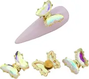 5pcs Butterfly Nail Gems Butterfly Nail Decoration for Women Girls Nail Gems Studs Dazzling Nail Art Rhinestones for