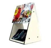 Wooden Magazine Stand Inspired by the Golden Ratio Triangle, Unique Design