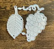 Grape Cluster And Leaf Metal Cutting Die Journal Scrapbook Ephemera Card #4873