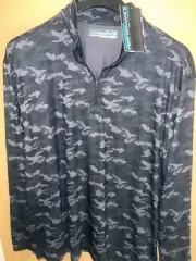 NWT Roundtree and Yorke Performance 1/4 Zip Gray black Camo Sz XL upf+30 New