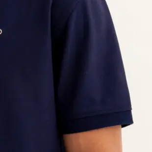 【Arnold Palmer 雨傘】男裝-AP LOGO繡花休閒POLO衫(藏青色)