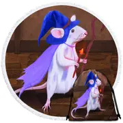 Cool and Cute Magus the Mouse Wizard Round Beach Towel