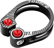 Bike Seat Clamp, Bike Seat Post Clamp Seat Pipe Clamp Aluminum Alloy Quick Release Cycling Accessories 31.8mm 34.9mm Mountain Bicycle Seat Post Clamp Seat Clamp(Black)