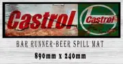 CASTROL Beer Spill Mat (890mm X 240mm) Bar Runner Man Cave Rubber
