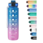 1L Water Bottle Motivational Drink Bottle With Straw Time Mark BPA Free