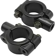 Aynaxcol 1" 25mm Mirror Thread Motorcycle Handle Bar 10mm Mirror Thread Mount Holder Clamp Adaptor Black