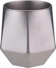 Camping Coffee Cup, 240ML Double Layer Ti Vacuum Anti Scald Hexagonal Water Tea Cup with Storage Bag, Lightweight Backpacking Camp Cup for Outdoor Camp, Hiking, Backpacking