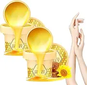 Honey Milk Wax Hand Mask, Hand Mask Milk Honey Peel off Hand Wax, Hand Exfoliator Peeling Mask, Hand Masks Moisturizing Glove for Women (120g,2pcs)