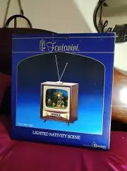 22" FONTANINI LED LIGHTED CHRISTMAS MUSICAL RETRO TELEVISION NATIVITY SET SEALED