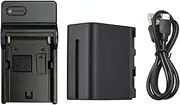 NP-F960/ NP-F970 Camera Battery and Charger Kit 1PC 7.2V 7800mAh Large Rechargeable Battery with USB Cable Replaceme for NP-F550 F570 F750 F770 F960 F970