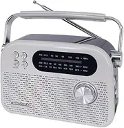 RadioShack AM/FM/SW 3-Band Vintage Radio with Bluetooth Function and USB/TF Ports White