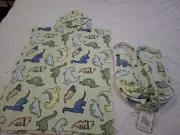 BAND NEW W/TAG ADAIRS KIDS GREEN DINO ROAR SWIM HOODED TOWEL 60X 55cm & BAG SET