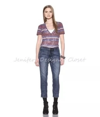 NWT MARNI X CURRENT/ELLIOTT $368 24 runway cropped blue jeans catwalk