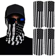 USA Black and White FLAG Bandana FOUR-PACK! American Flag Neck Gaiter Bandana