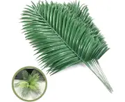 12 Pack Artificial Palm Leaves Plants Faux Palm Fronds Tropical Large Palm Leaves Greenery Plant for Leaves Hawaiian Party Jungle Party Large Palm Leaves D