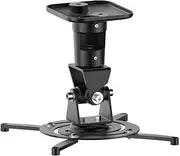 PureMounts Spider-Plus-B Projector Ceiling Mount - 25 Degrees Tilting and 360 Degree Rotatable 220 mm Ceiling Distance (15 kg), Hole Spacing 180-310 mm, Black