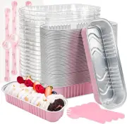 Mini Loaf Pans with Lids Rectangle Aluminum Foil Baking Pans Tins Containers for