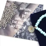 Mustard Seed Bracelet Handmade OSFA Stretch W/Jewelry Bag & Scripture Card NEW