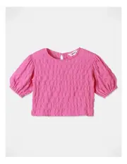[Milkshake] Bubble Texture Top in Pink