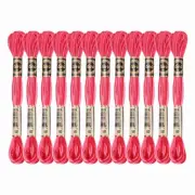 12 Skeins Embroidery Floss, Polyester Embroidery Threads Red