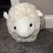KELLYTOY Baby Lamb Alpaca Sheep Plush Stuffed Animal White Fur 10” Tall