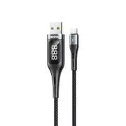 Remax Leader Usb To Usb C Type C Intelligent Digital Display Braid Fast Charging Data Cable Black #RC-096a