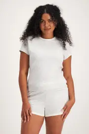 [Bonds] Bonds Women's Sleep Fitted Aussie Cotton Tee in Cloudy Marle Size: Medium M Cloudy Marle