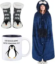 [VitalCozy] Women Blanket Fuzzy Slipper Socks 20oz Tumbler with Lids Straw Gifts for Birthday Christmas