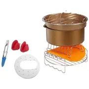 14Pcs 8" Air Fryer Accessories Cake Frying Dish Baking Pan Pizza Tray Pot Rack