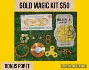 Brand New OT METAL FIDGET Desktop Kit Gold Bonus Pop It