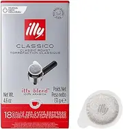 illy Classico Espresso Coffee Pods, 18 Capsules - Authentic Italian Taste in Every Sip - Medium Roast - Compatible with Illy Espresso Machines - Smooth and Balanced Flavor - Made from Finest Arabica Beans