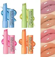 Hinourisha 4pk Fruit Lip Balm Set, Moisturizing Lip Balm, Hydrating Jelly Lip Gloss Long-Lasting Hydrating Lipstick Base, Repair Dry Cracks, Moisturising Lip Care