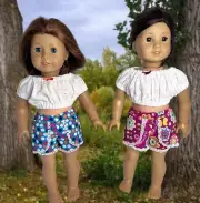 Lacy Crop Peasant Top and Short sets to fit 18" dolls