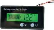 LCD Voltage Meter Battery Capacity Tester for 12v/24v/36v/48v Lead-Acid 3.7v Lithium Batteries Green Backlight Sleep Mode