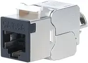 Cat6a 10G Slimline Keystone Module Shielded Tool Free Black 14.8mm Width RJ45 10G 500MHz