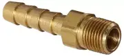 Brass Fitting 1/4" Hose Barb x 3/8 NPT - Solid Brass- Hose Barb x Male Pipe