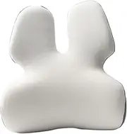predolo Back Rest Pillow for Lower Back, Travel Cushion for Chair and Car, White Gray