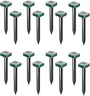 Binxind 16 Pcs Outdoor Solar Ultrasonic Vibration Repeller Snake Repeller Mole Electronic Snake Repeller
