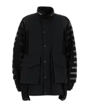 Sacai Stand-Up Collar Panelled Jacket 2 Black
