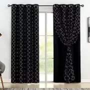Enactex 4 Piece Curtains Set Mix and Match Curtains Moroccan Metallic Printed...