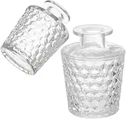 Zerodeko 2pcs Glass Perfume Diffuser Bottles Elegant Aromatherapy Jars for Home Fragrance Refillable Containers Decorative Accessories for Essential Oils