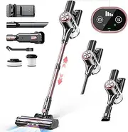 [Fugacal] Cordless Vacuum Cleaner, 23KPA Stick Vacuum with 42Mins 2200mah Detachable Battery, 6 in 1 LED Display Lightweight Cordless Stick Vacuum Cleaner for Home Hard Floor Car Carpet
