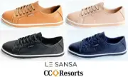 New Le Sansa by CC Resorts leather comfort lace up sneakers Naked Arches Iris