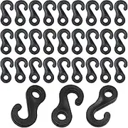Bungee Cord Hook LUORNG 30PCS 4cm Plastic Camping Tent Hooks, Canopy Windproof Hook, Elastic Rope End Buckle, Canopy Hook