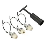 G9 Light Base Socket, 3 Set Wire Lead Lamp Holder with Socket Ring Removal Tool