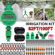 82FT/100FT Auto Drip Irrigation System Kit Timer Micro Sprinkler Garden Watering