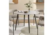 DREAMO Round MDF Marbling Dining Table