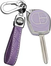 ontto TPU Car Key fob Cover Fit for Suzuki Swift Liana SX4 Vitara Alto Ignis Jimny for Opel Agila B for Nissan Pixo Smart Key Shell Holder Bag Keychain Keyring Protector Accessories Light-Purple B